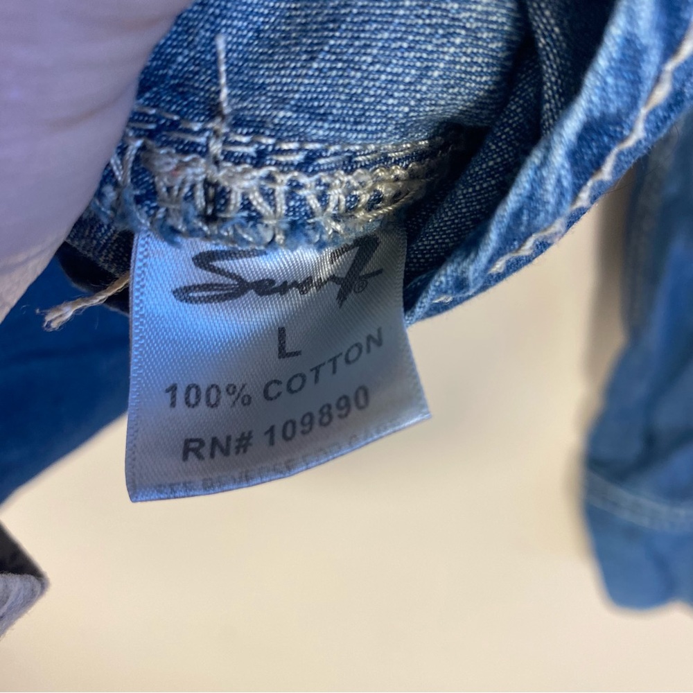 Seven7 Blue Denim Button Down Shirt - Picture 10 of 13